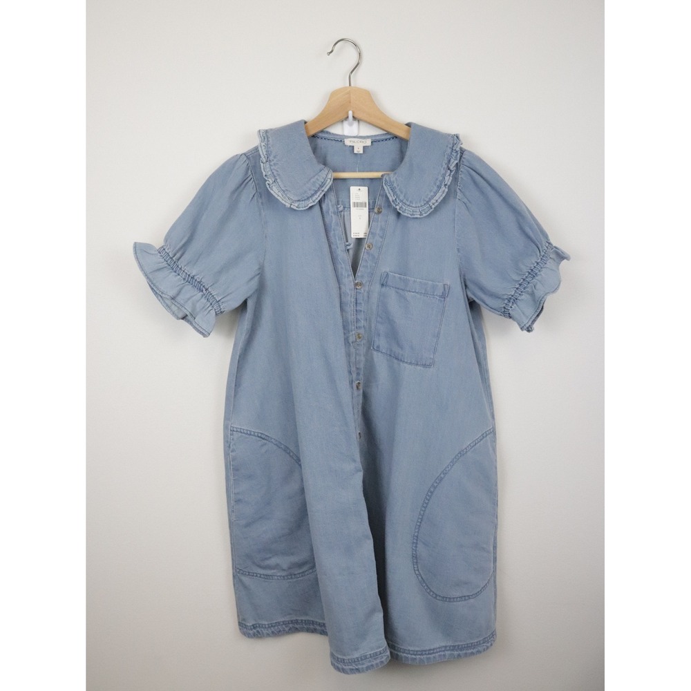 NWT Anthropologie Pilcro The Keira Denim Mini Dress Small - Picture 2 of 11
